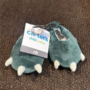 Carter's Green Dinosaur Baby Booties